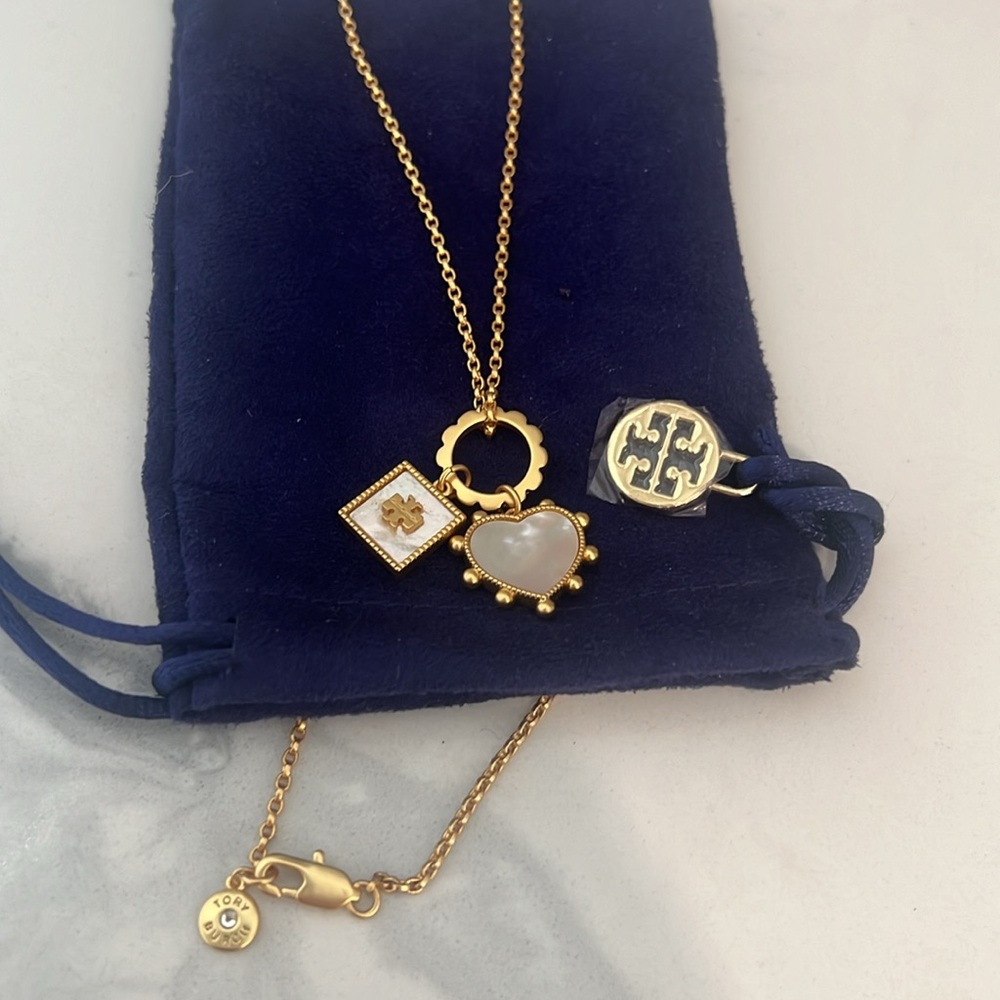 Tory Burch Heart & Square Necklace - Picture 12 of 16